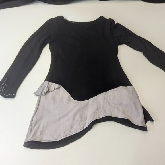 Forla Paris Size Medium Black/Gray Sweater Asymmetrical - Picture 7 of 16